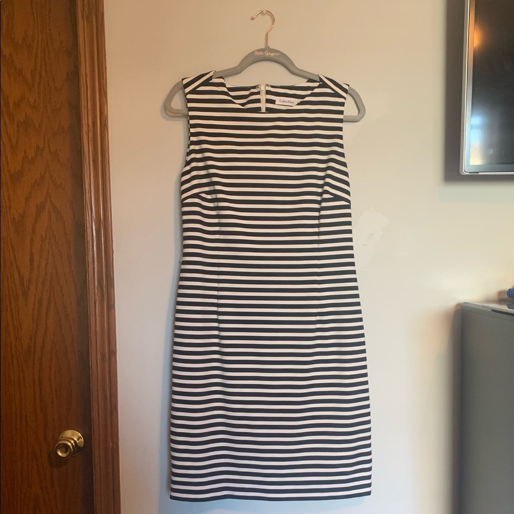 Size ten Calvin Klein black and white dress